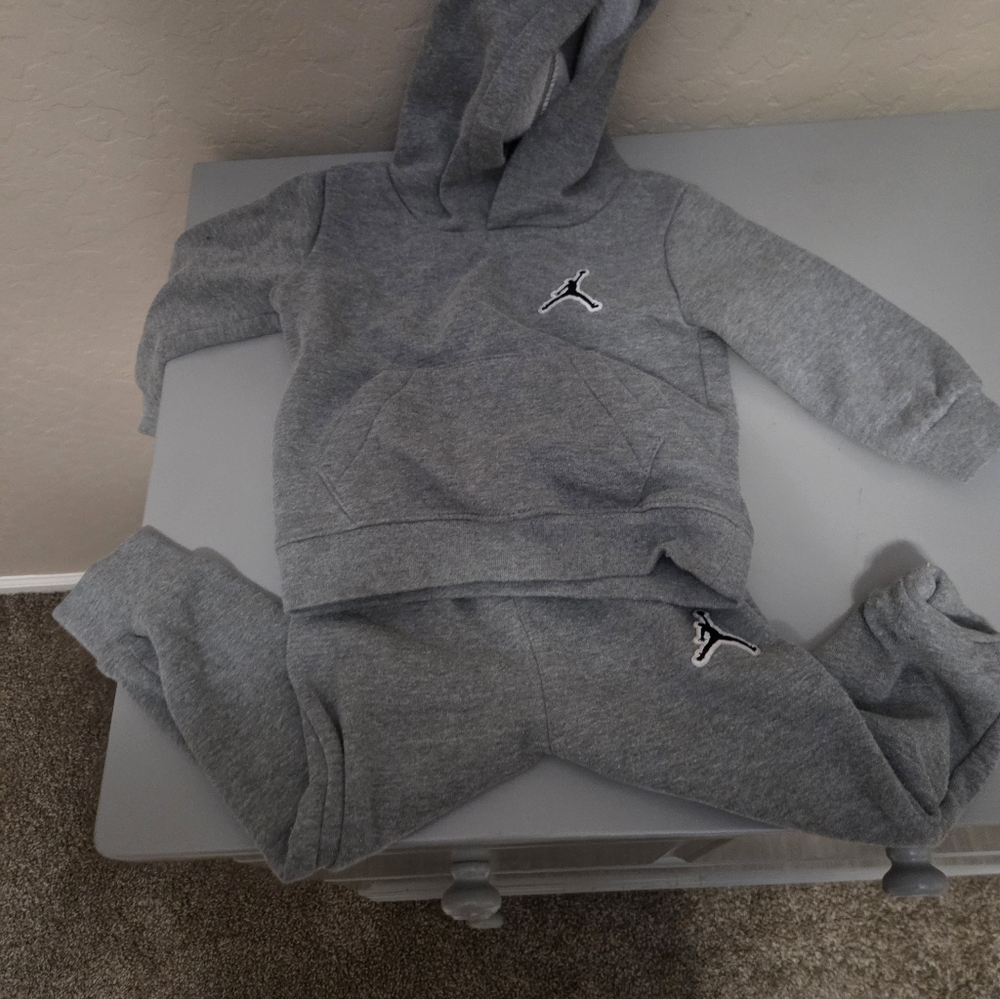 Jordan Gray Kids Sweatpants and Hoodie Set